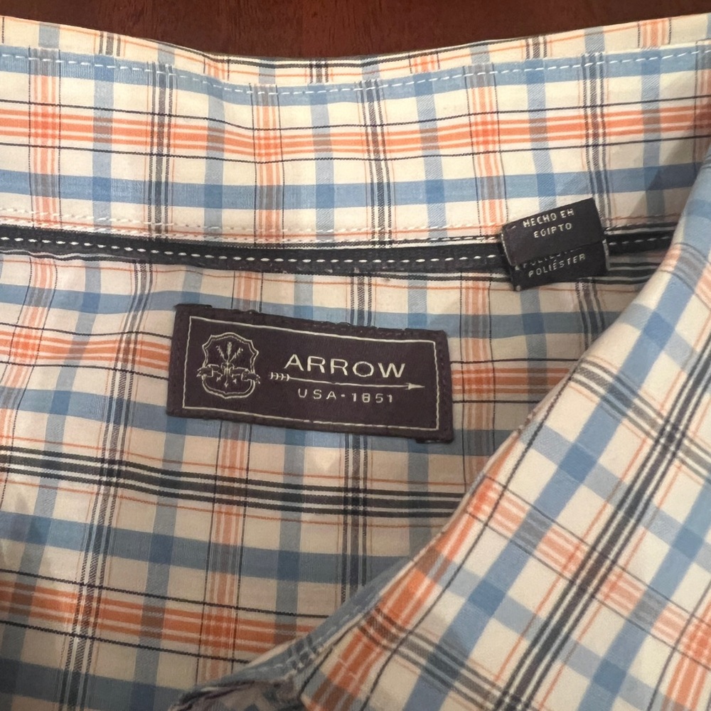 Arrow Blue and Orange Plaid Shirt